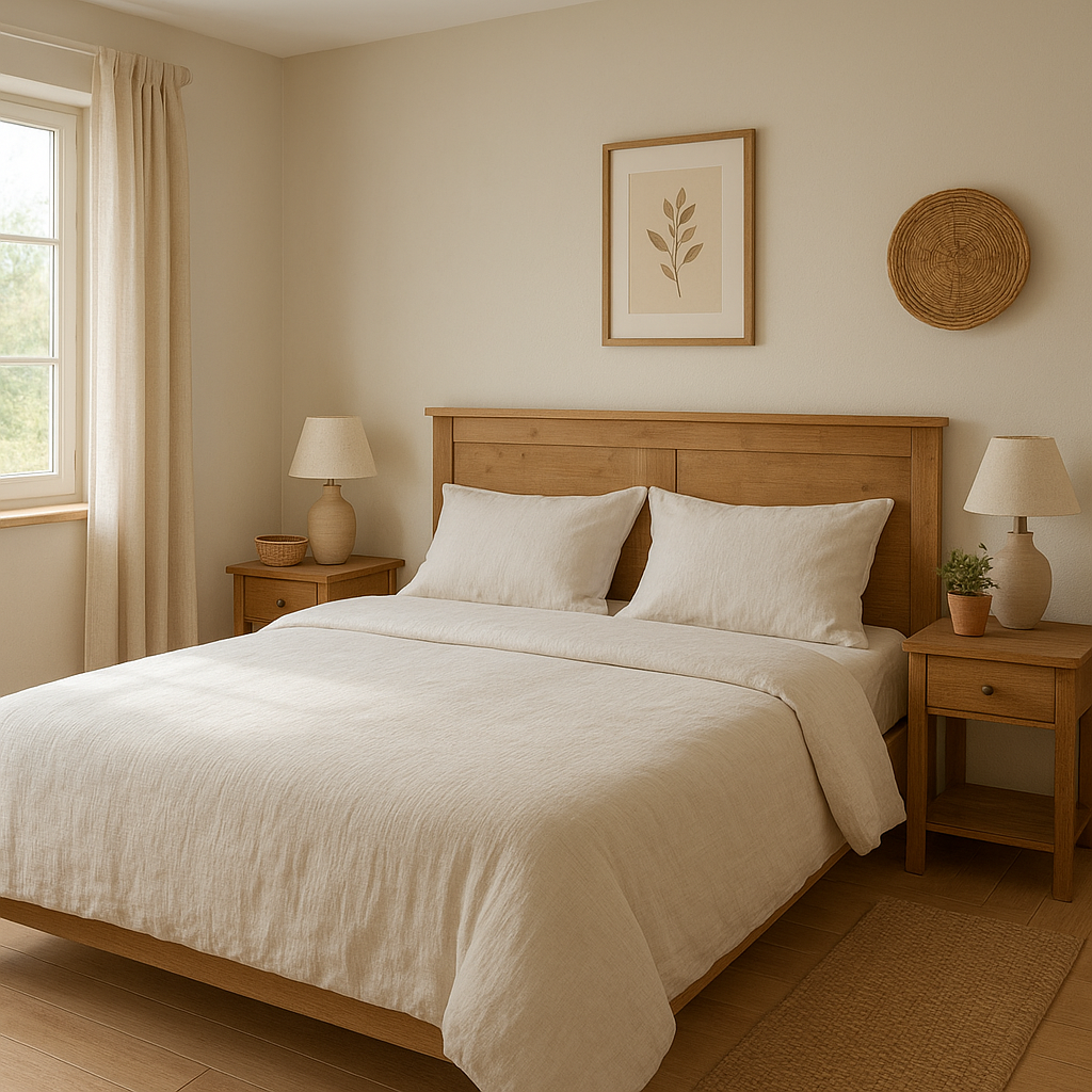 Chambre de gîte confortable avec literie de qualité et décoration chaleureuse