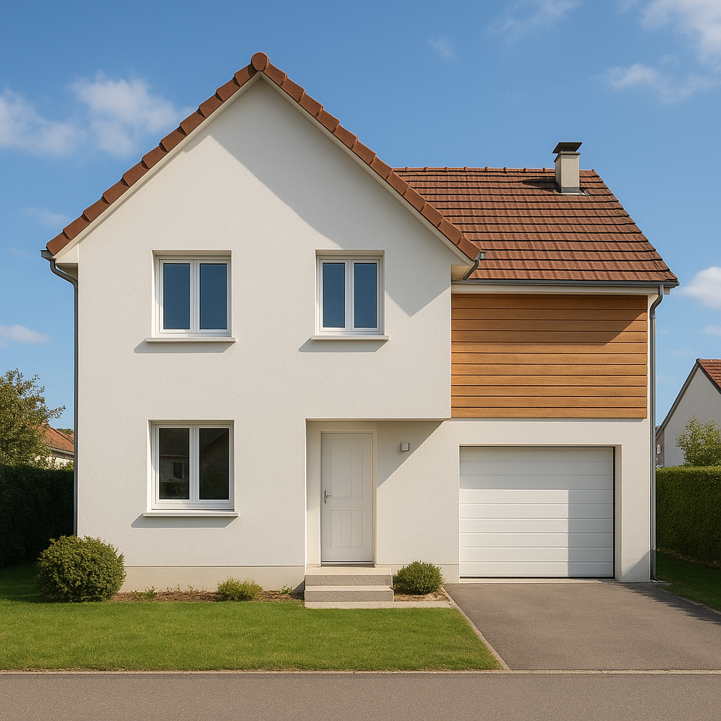 Exemple de façade maison protégée et embellie avec un revêtement extérieur adapté