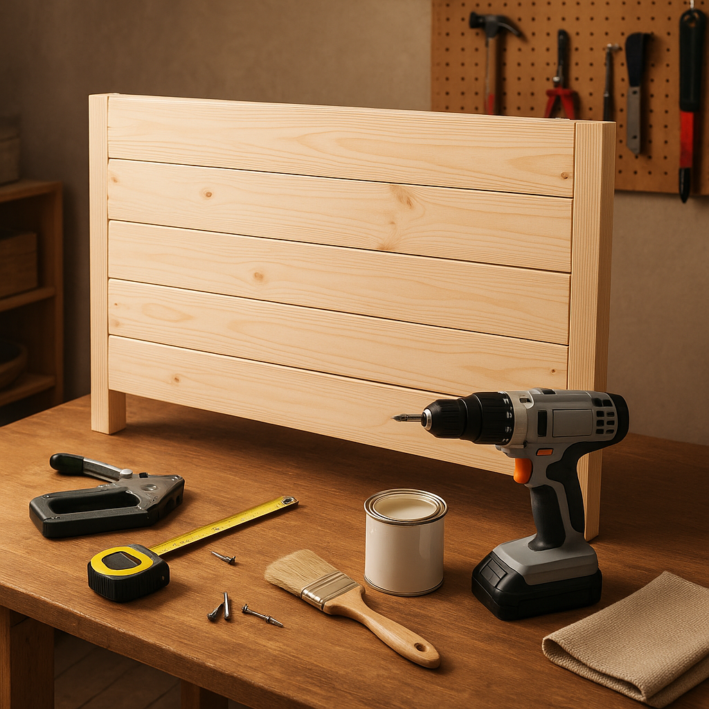 Fabrication d’une tête de lit DIY en bois avec outils et matériaux